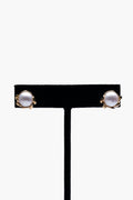 Tiffany & Co 18K Gold Olive Leaf With Pearl Stud Earring