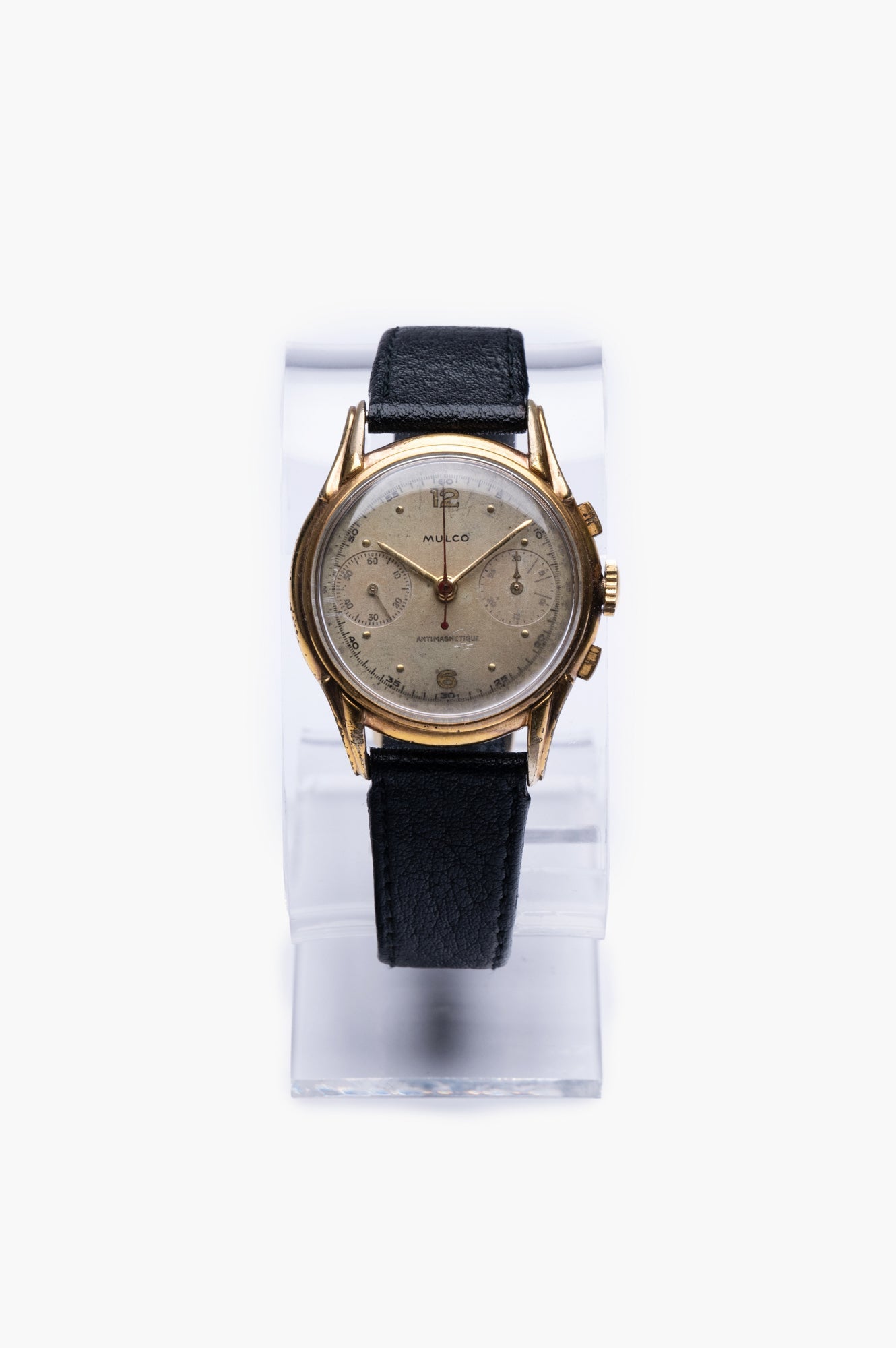 Mulco Gold Vintage With Leather Strap Mechanical Watch