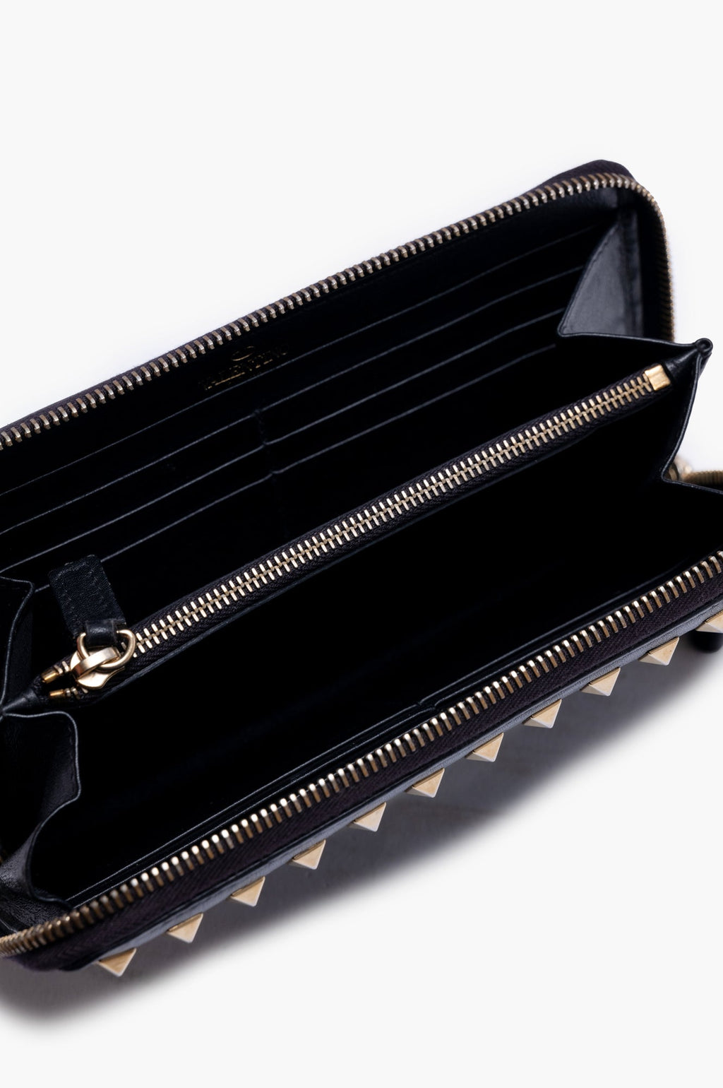 Valentino Black Stud Long Wallet