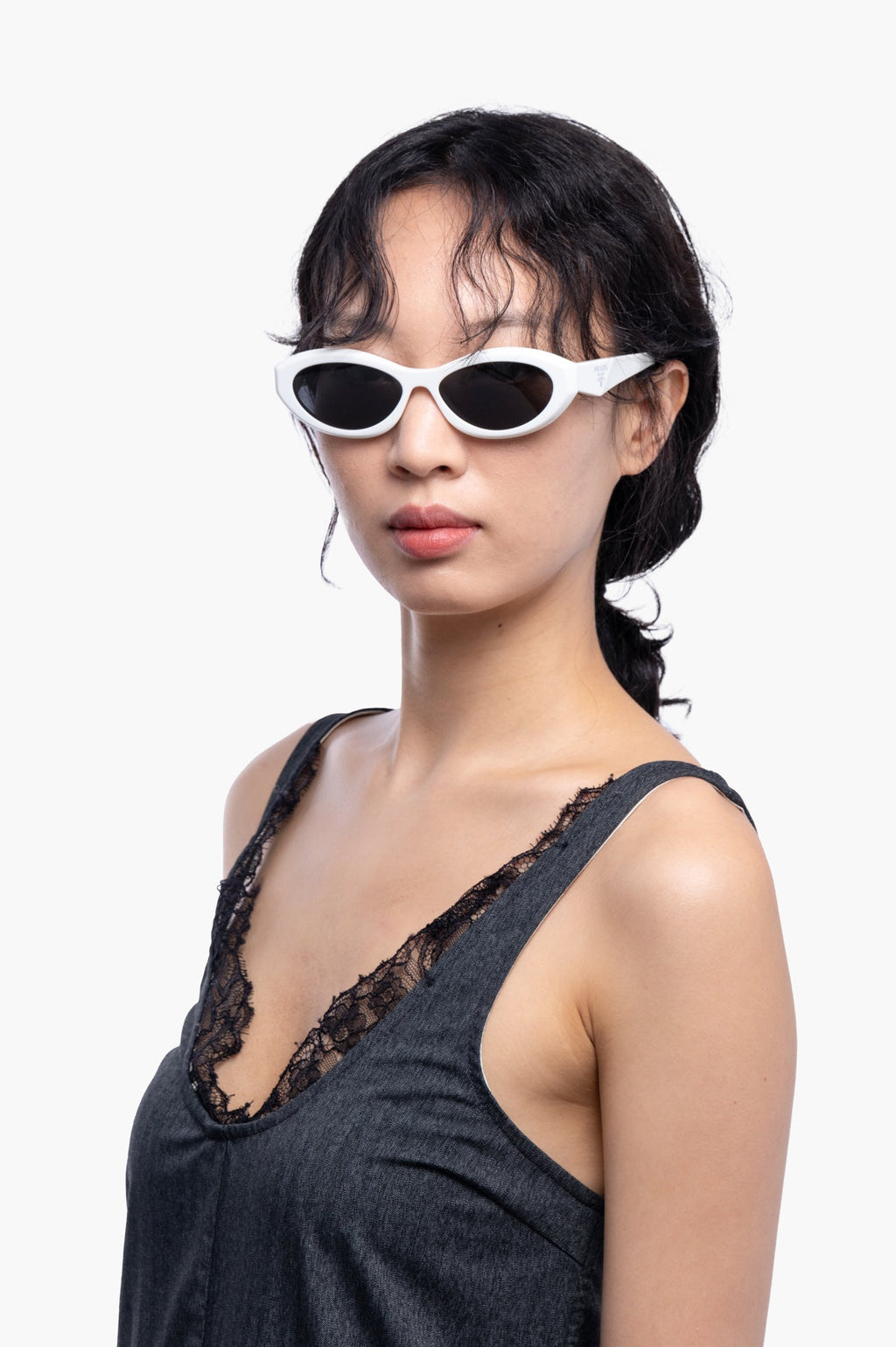 Prada White Cateye Sunglasses