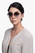 Gucci Gold Frame Round Sunglass