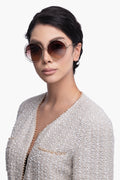 Chloe Gold Frame Round Sunglasses