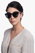 Gucci Black Round Frame With Green Sunglass